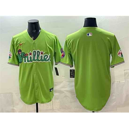 Men Philadelphia Phillies Blank Light Green Phanatic Limited Stitched Jersey