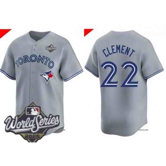 Men Toronto Blue Jays 22 Ernie Clement Gray Cool Base Stitched Baseball Jersey