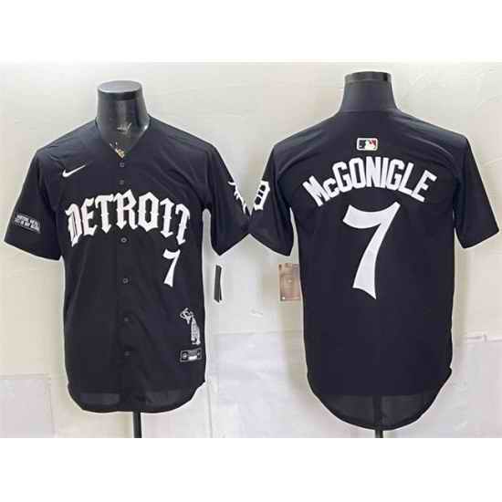 Men Detroit Tigers  7 Kevin McGonigle 2026 Black  Motor Gothic Edition  Vapor Premier Limited Stitched Baseball Jersey