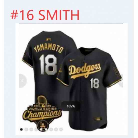 Men Los Angeles Dodgers #16 Will SMITH Black Gold 2026 World Series Champions Stitched MLB Jeresy