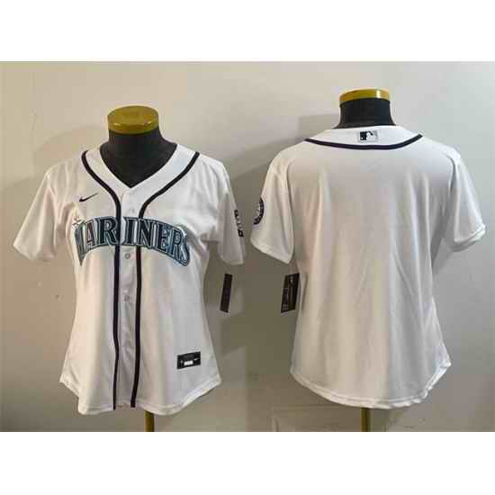 Youth Seattle Mariners Blank White Cool Base Stitched Baseball Jersey