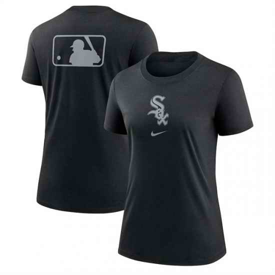 Women Chicago White Sox Black Early Work Tri Blend Dri FIT T Shirt