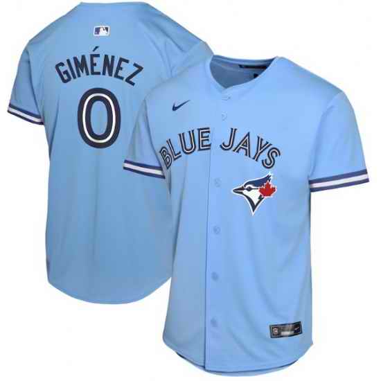 Men Toronto Blue Jays 0 Andres Gimenez Cool Base Stitched Baseball Jersey Light Blue