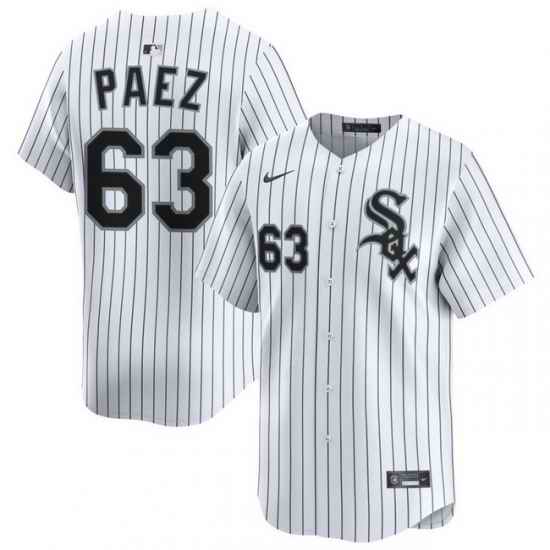 Men Chicago White Sox Nike White Alternate Limited Jersey PAEZ 63