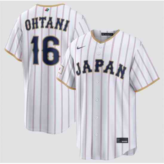 Men Japan Baseball  16 Shohei Ohtani White 2026 World Baseball Classic Home Stadium Stitched Jersey