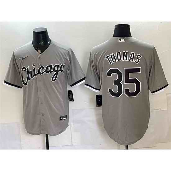 Men Chicago White Sox  35 Frank Thomas Grey Stitched Baseball Jersey