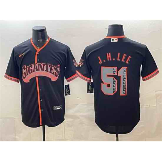 Men San Francisco Giants  51 Jung Hoo Lee Black 2026 Alternate Stadium Stitched Baseball Jersey