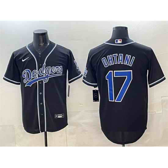 Men Los Angeles Dodgers 17 Shohei Ohtani Black Fashion Cool Base Stitched Baseball Jersey