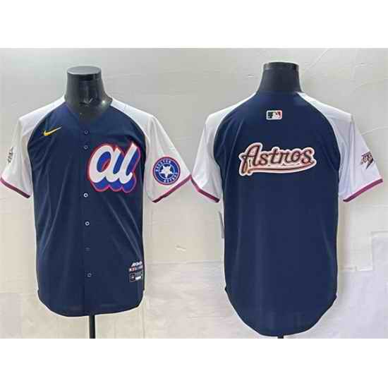 Men American League Houston Astros Team Big Logo Navy Alternate 2025 All Star Edition Limited Stitched Baseball Jersey