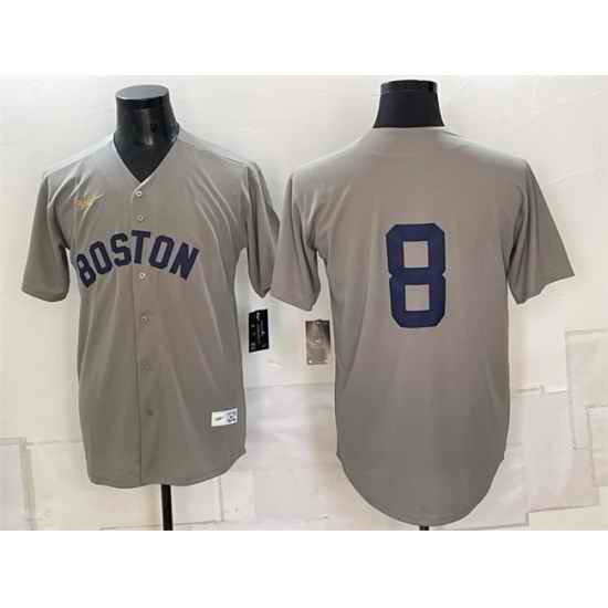 Men Boston Red Sox 8 Carl Yastrzemski Grey Cooperstown Collection Limited Stitched Baseball Jersey
