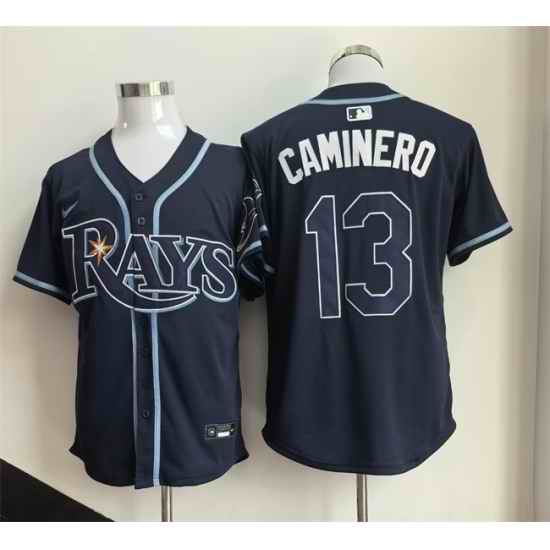 Men Tampa Bay Rays  13 Junior Caminero Navy 2026 Limited Stitched Baseball Jersey