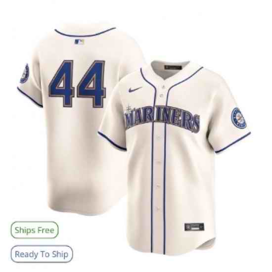 Men Seattle Mariners 44 Julio Rodriguez Cream Cool Base Stitched Jersey