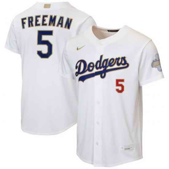 Youth Los Angeles Dodgers Freddie Freeman Nike White 2026 Gold Collection Home Replica Jersey