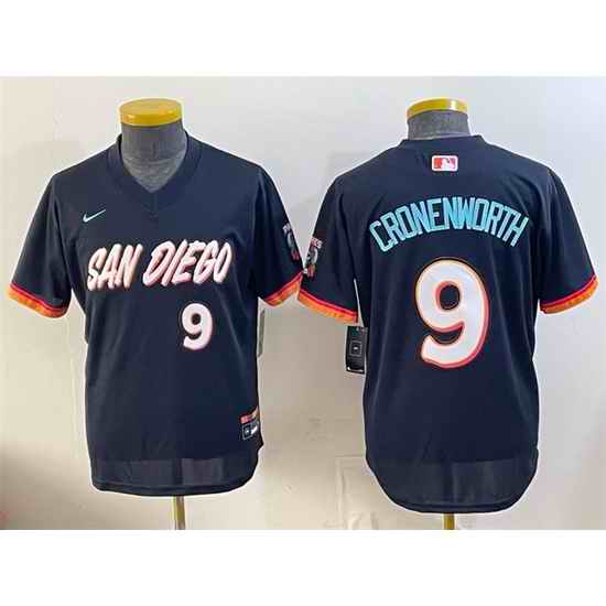 Youth San Diego Padres  9 Jake Cronenworth Obsidian 2026 City Connect Stadium Stitched Baseball Jersey