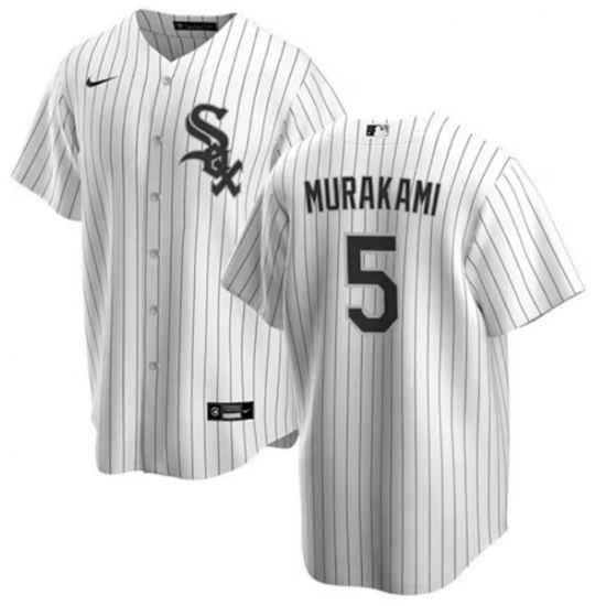 Men Chicago White Sox #5 Munetaka Murakami White 2025 Home Limited Stitched Baseball Jersey
