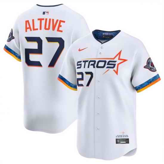 Youth Houston Astros 27 Jose Altuve White 2025 City Connect Limited Stitched Baseball Jersey