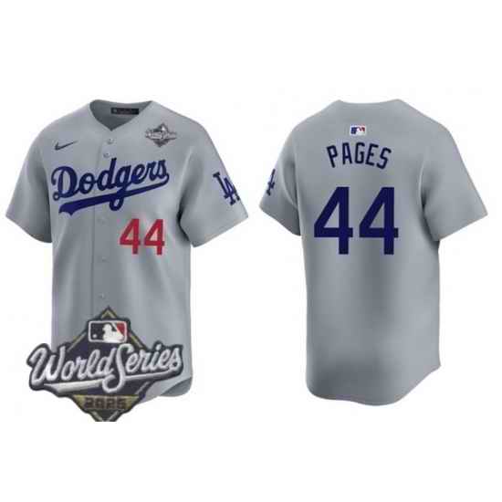 Men Los Angeles Dodgers 44 Andy Pages 2025 World Series Cool Base Stitched Baseball Jersey Gray