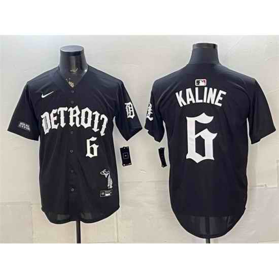 Men Detroit Tigers  6 Al Kaline 2026 Black  Motor Gothic Edition  Vapor Premier Limited Stitched Baseball Jersey