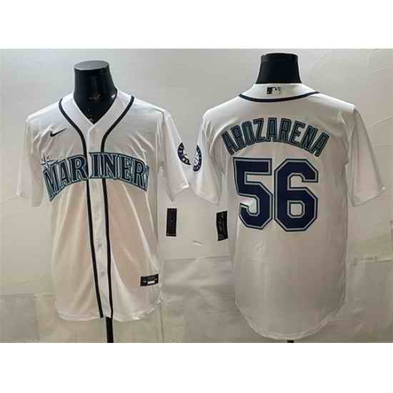 Men Seattle Mariners  56 Randy Arozarena White Cool Base Stitched Baseball Jersey