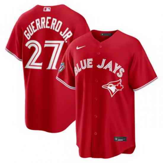 Men Toronto Blue Jays  27 Vladimir Guerrero Jr   Red 50th Anniversary Alternate Limited Jersey