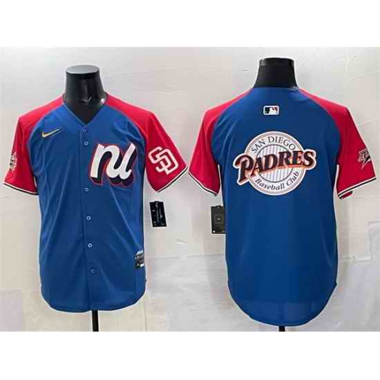 Men National League San Diego Padres Team Big Logo Blue Red Alternate 2025 All Star Edition Limited Stitched Baseball Jersey
