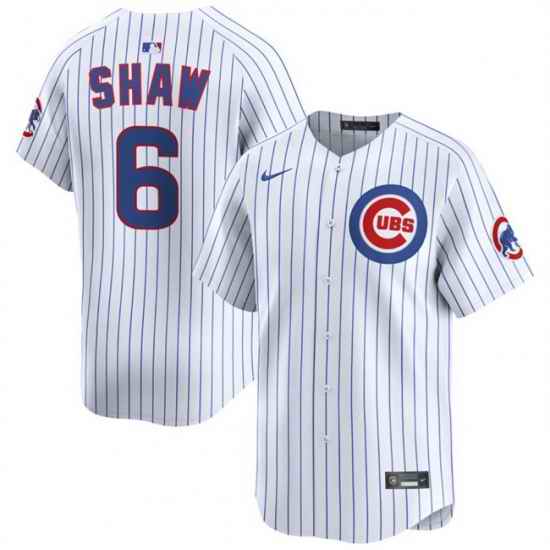 Men Chicago Cubs 6 Matt Shaw White Home Limited Stitched Baseball Jersey