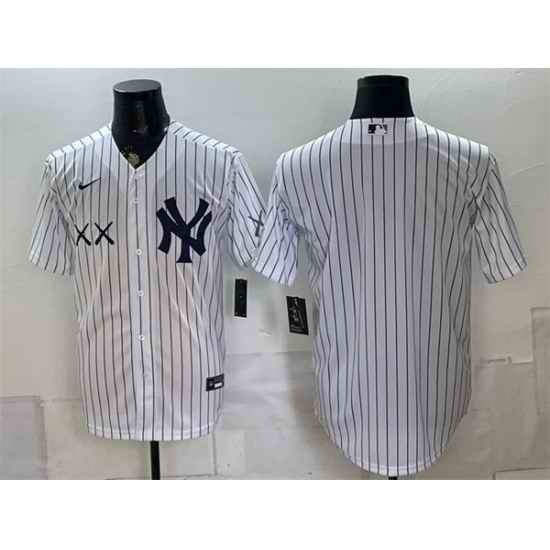 Men New York Yankees x KAWS White Stadium Stitched Baseball Jersey