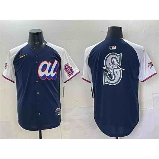 Men American League Seattle Mariners Team Big Logo Navy Alternate 2025 All Star Edition Limited Stitched Baseball Jersey