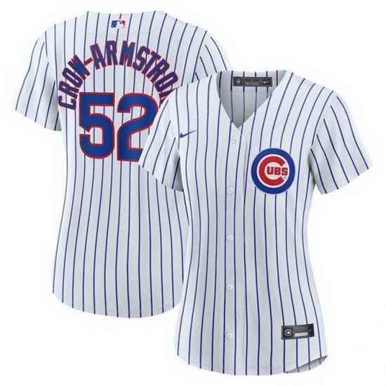 Women Chicago Cubs 52 Pete Crow Armstrong White Stitched Baseball Jersey