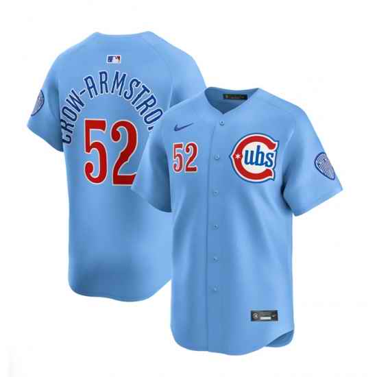 Men Chicago Cubs 52 Pete Crow Armstrong 2024 25 Blue 2nd Alternate Limited Stitched Baseball Jersey
