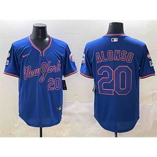 Men New York Mets 20 Pete Alonso Royal 2025 Spring Training Stitched Baseball Jersey