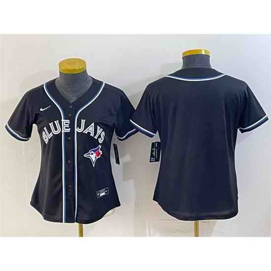 Women Toronto Blue Jays Blank 2026 Fashion Replica Black Out Stitched Baseball Jersey