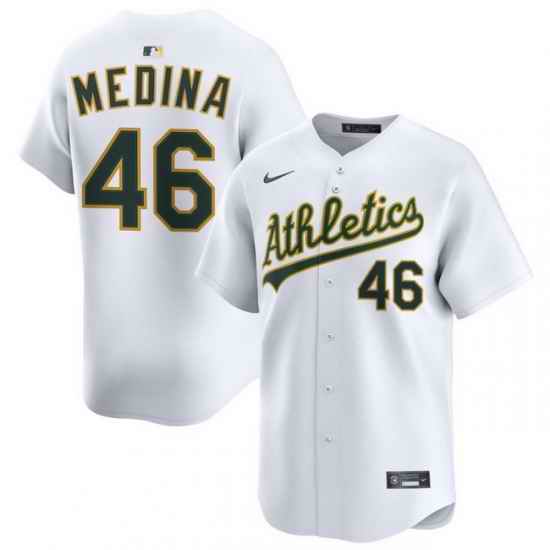 Men Athletics Nike Home Limited Custom Jersey White Medina Luis 46