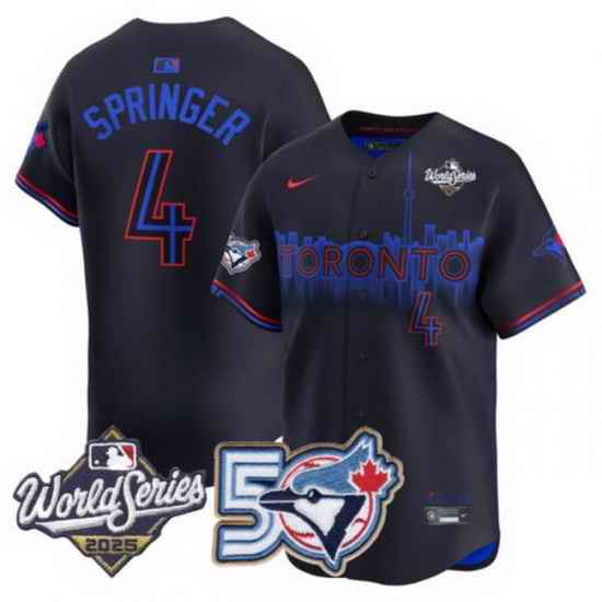 Men Women Youth Blue Jays 50th Patch 2025 World Series City Connect 4 Springer Stitched Jersey