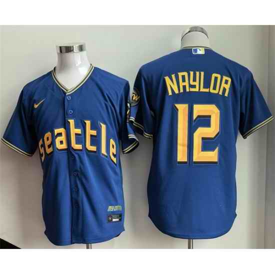 Men Seattle Mariners  12 Josh Naylor Royal 2025 Cool Base Stitched jersey