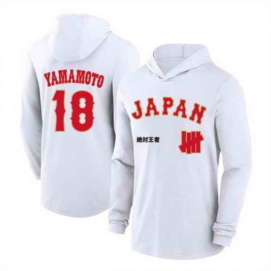 Men Japan Baseball  18 Yoshinobu Yamamoto White 2026 World Baseball Classic Club Hoodie
