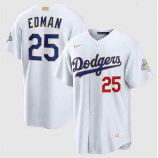 Youth Los Angeles Dodgers Tommy Edman Nike White 2026 Gold Collection Stadium Jersey