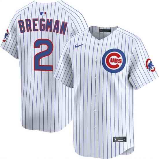 Men Chicago Cubs 2 Alex Bregman White 2026 Home Limited Stitched Baseball Jersey