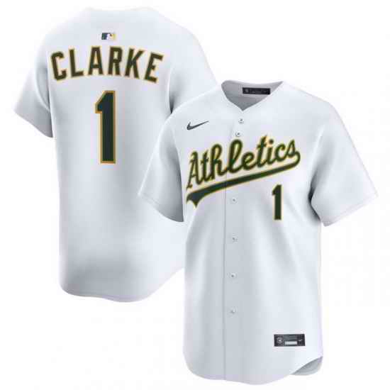 Men Athletics Nike Home Limited Custom Jersey White Clarke Denzel 1