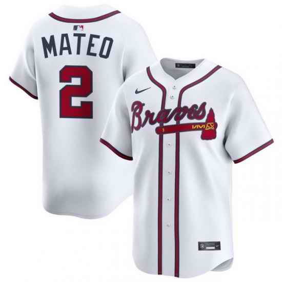 Men Atlanta Braves Nike Alternate Limited Jersey White Mateo Jorge 2