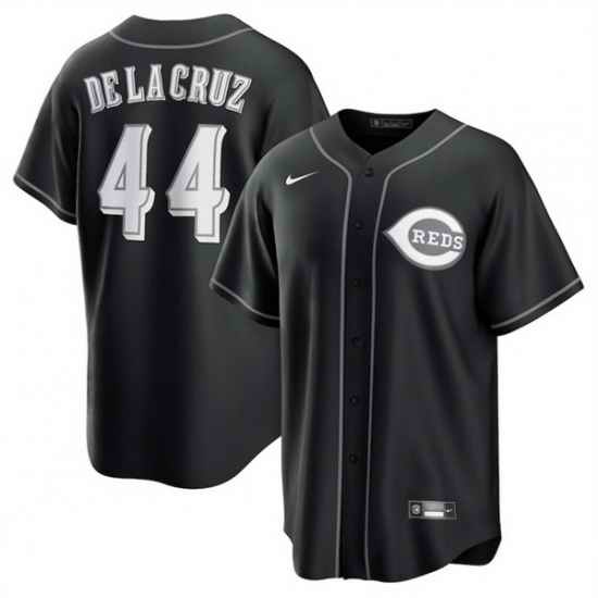 Men Cincinnati Reds 44 Elly De La Cruz Black Lights Out Limited Stitched Baseball Jersey