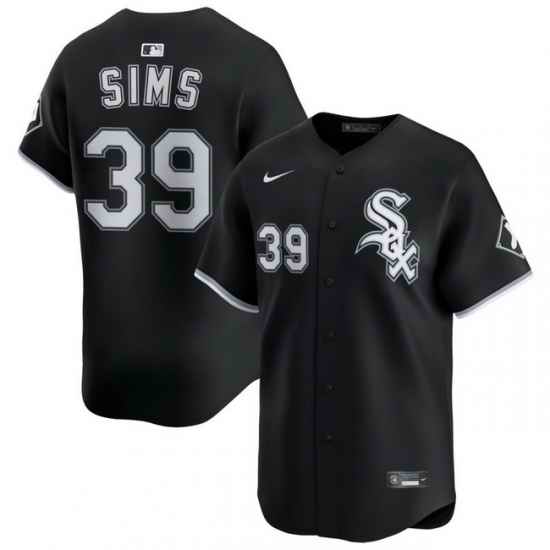 Men Chicago White Sox Nike Black Alternate Limited Jersey Sims Lucas 39