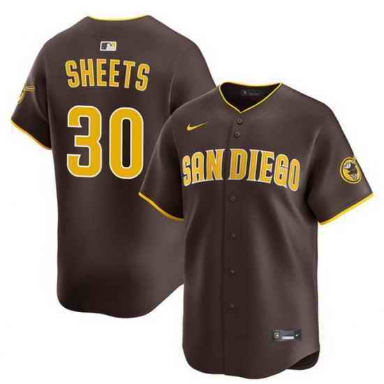 Men San Diego Padres  30 Gavin Sheets Brown 2026 Road Limited Stitched Baseball Jersey