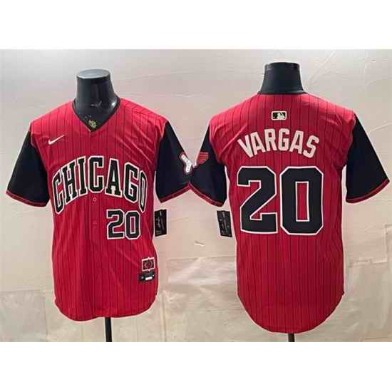 Men Chicago White Sox  20 Miguel Vargas Red Black 2025 City Connect Limited Stitched Baseball Jersey
