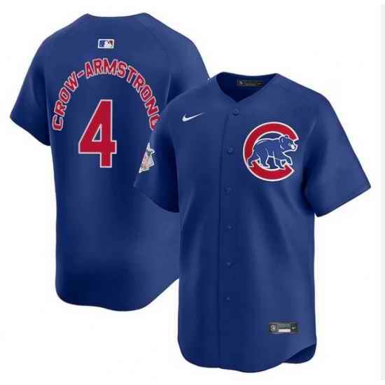Men Chicago Cubs Pete Crow-Armstrong Blue City Connect Stitched MLB Jersey