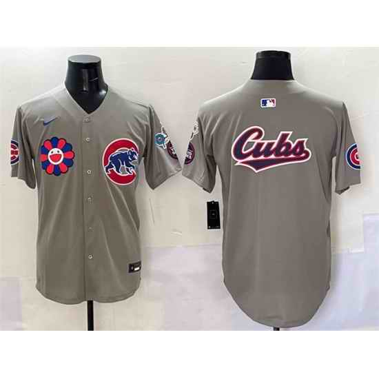Men Chicago Cubs Team Big Logo Gray 2025 Tokyo Series Limited Stitched Baseball Jersey