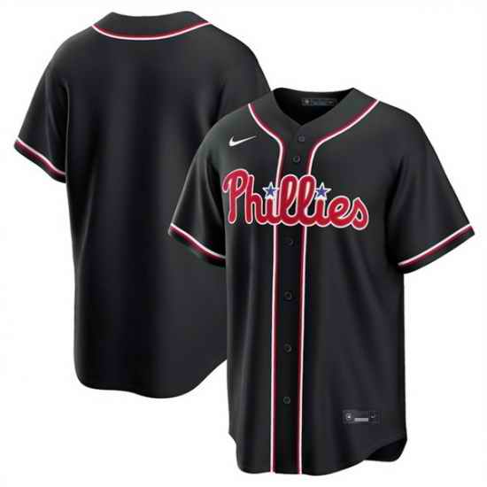 Men Philadelphia Phillies Blank 2026 Fashion Replica Black Out Stitched Baseball Jersey