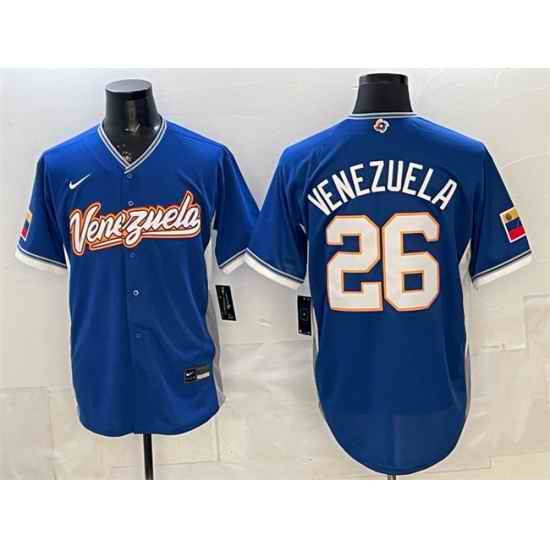 Men Venezuela Baseball  26 Venezuela Royal 2026 World Baseball Classic Road Stadium Stitched Jersey