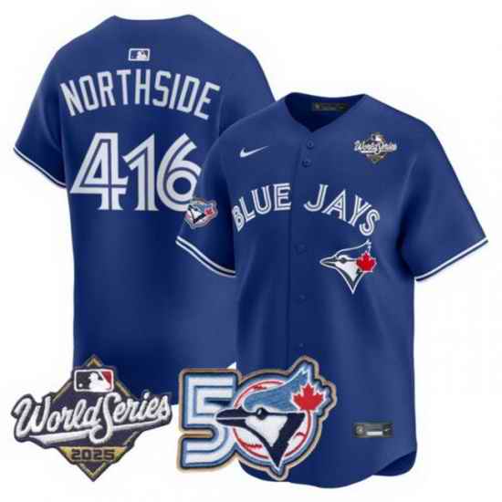 Men Women Youth Blue Jays 50th Patch 2025 World Series Royal 416 Northside Stitched Jersey