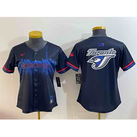 Youth Toronto Blue Jays Team Big Logo Navy 2024 City Connect Limited Stitched Baseball Jersey